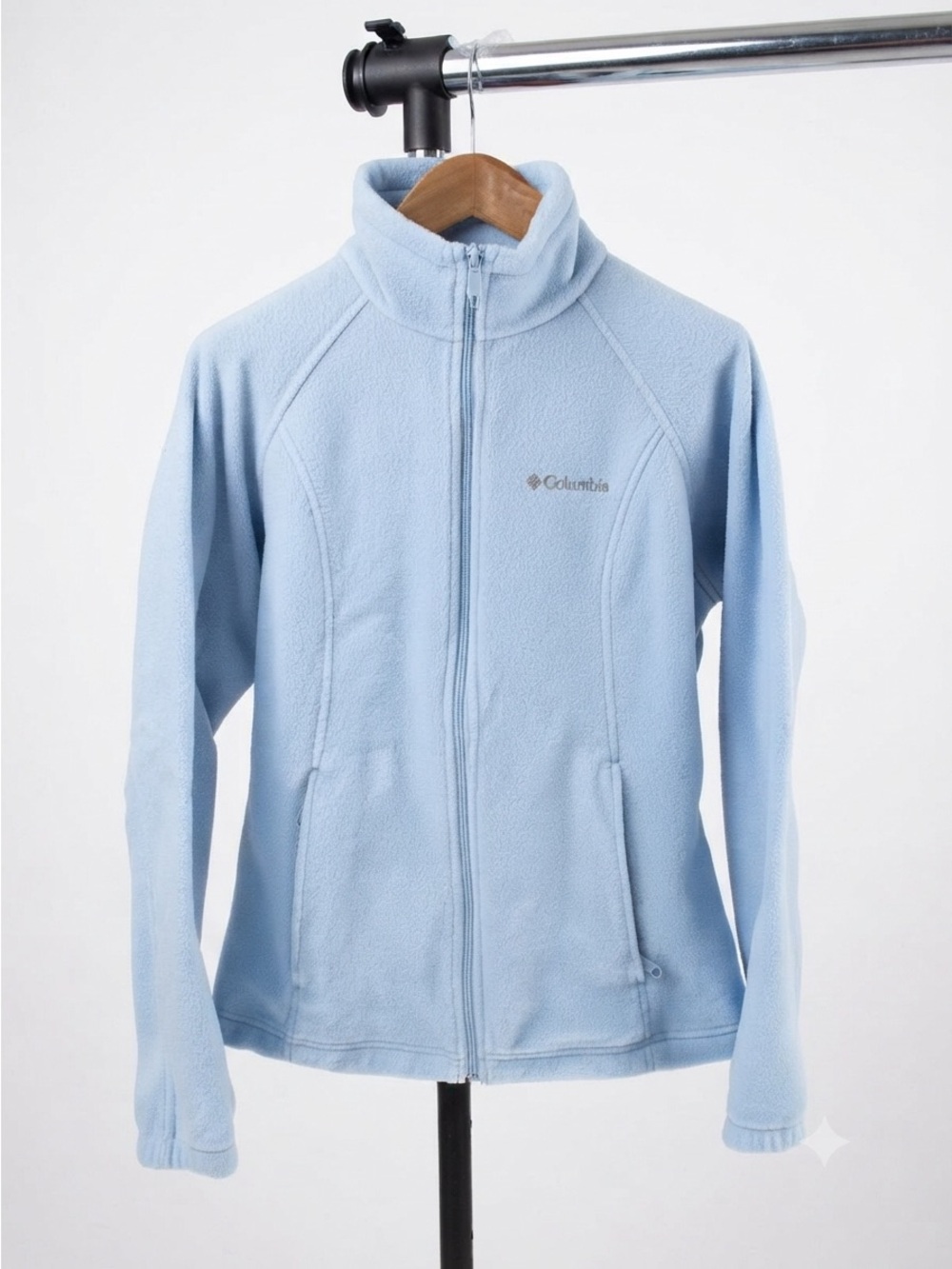 Columbia Women’s Light Blue Full-Zip Teddy Fleece Jacket